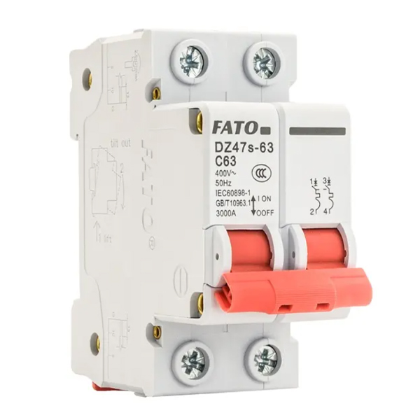 DZ47S-63 MCB Miniature Interruttore di rottura 4.5KA Capacità di rottura